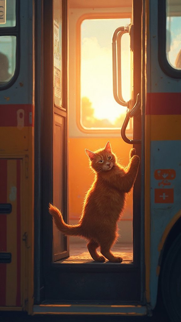 Illustration for Mačka koja ide autobusom
