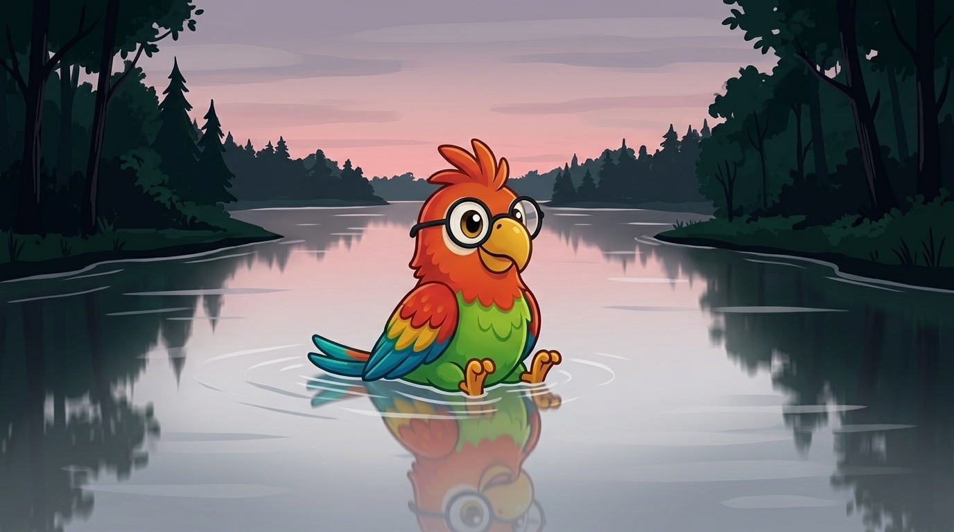 Al atardecer, el río estaba quieto y plateado. Polly flotó un rato sobre el agua cálida y giró lentamente con la corr...