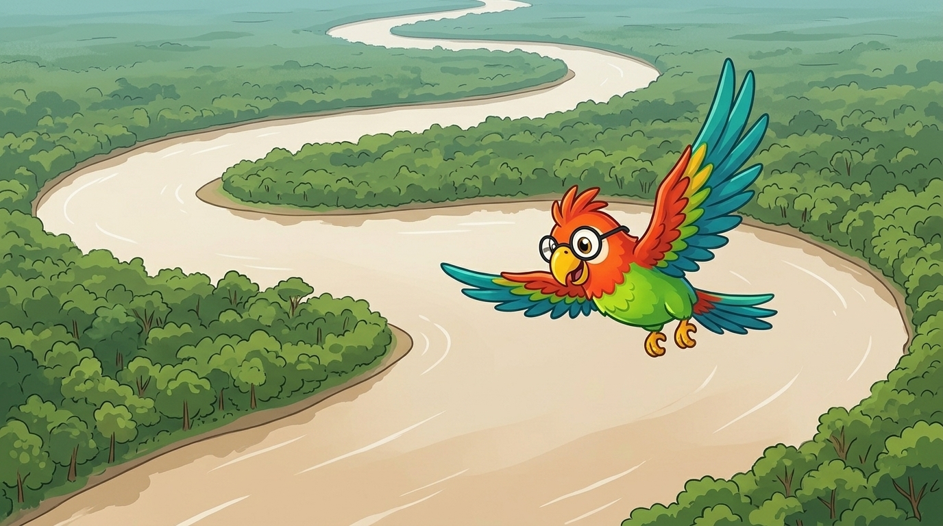 Un grande fiume marrone attraversava il verde. Era larghissimo. Il Rio delle Amazzoni trasporta più acqua di qualsias...