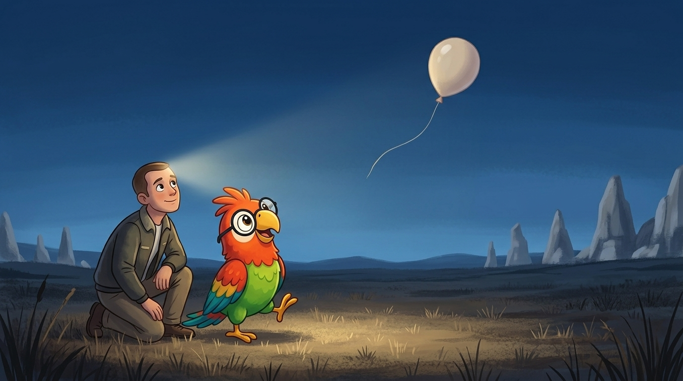 Illustration for Polly Flies the Balloon
