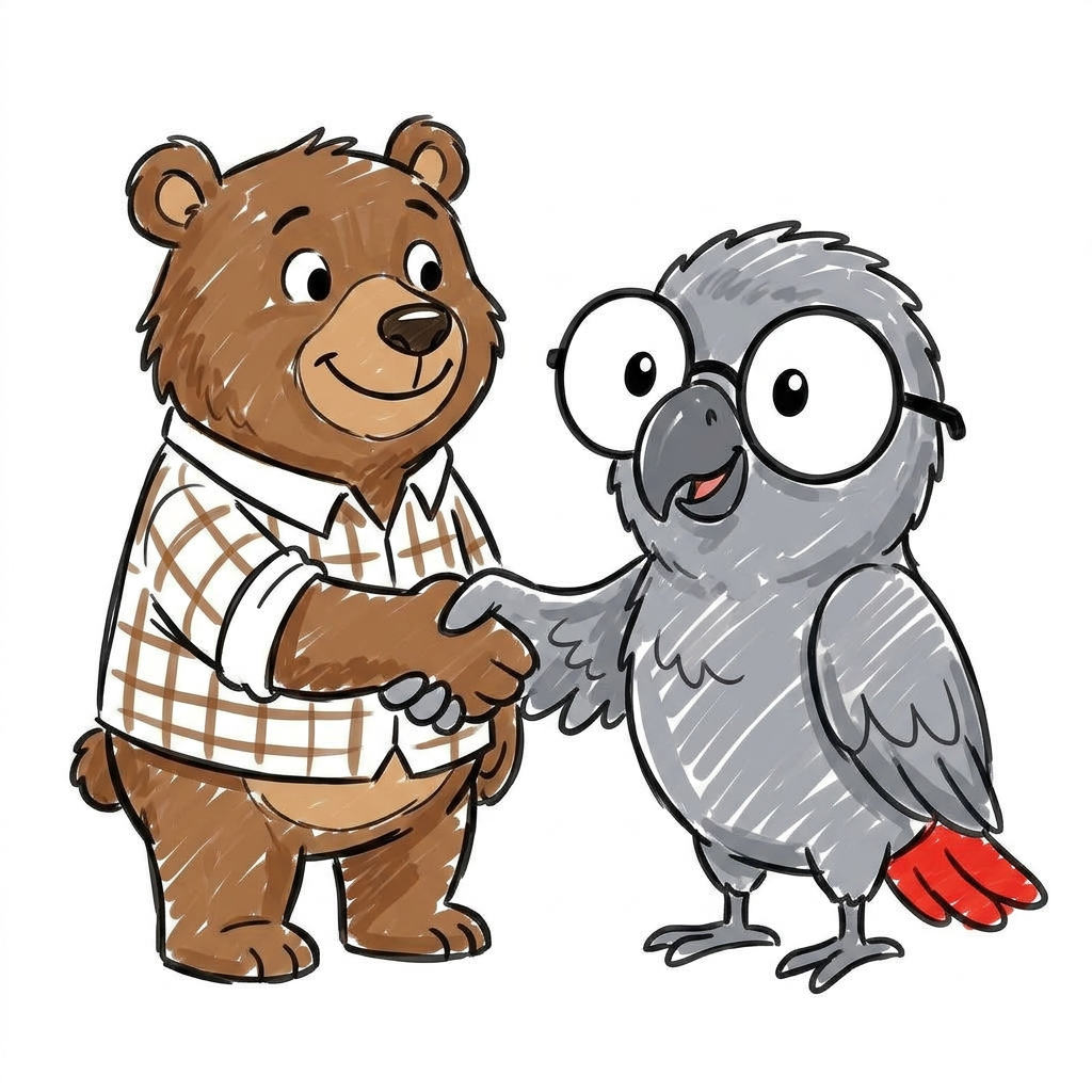 곰은 앞발을 앞치마에 닦고 미소를 지었다. “저는 베르타예요. 여기서 이십 년째 살고 있어요.” 두 사람은 울타리 옆에서 한참 이야기를 나눴다. 폴리가 어디에서 왔는지, 무슨 일을 하는지, 그리고 왜 하필 이 ...