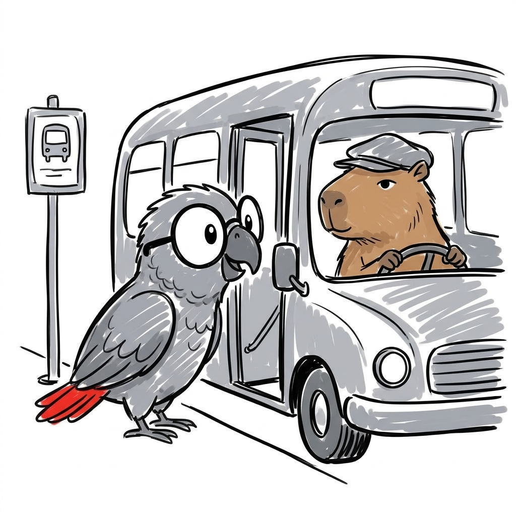 Illustration for Polly toma el autobús