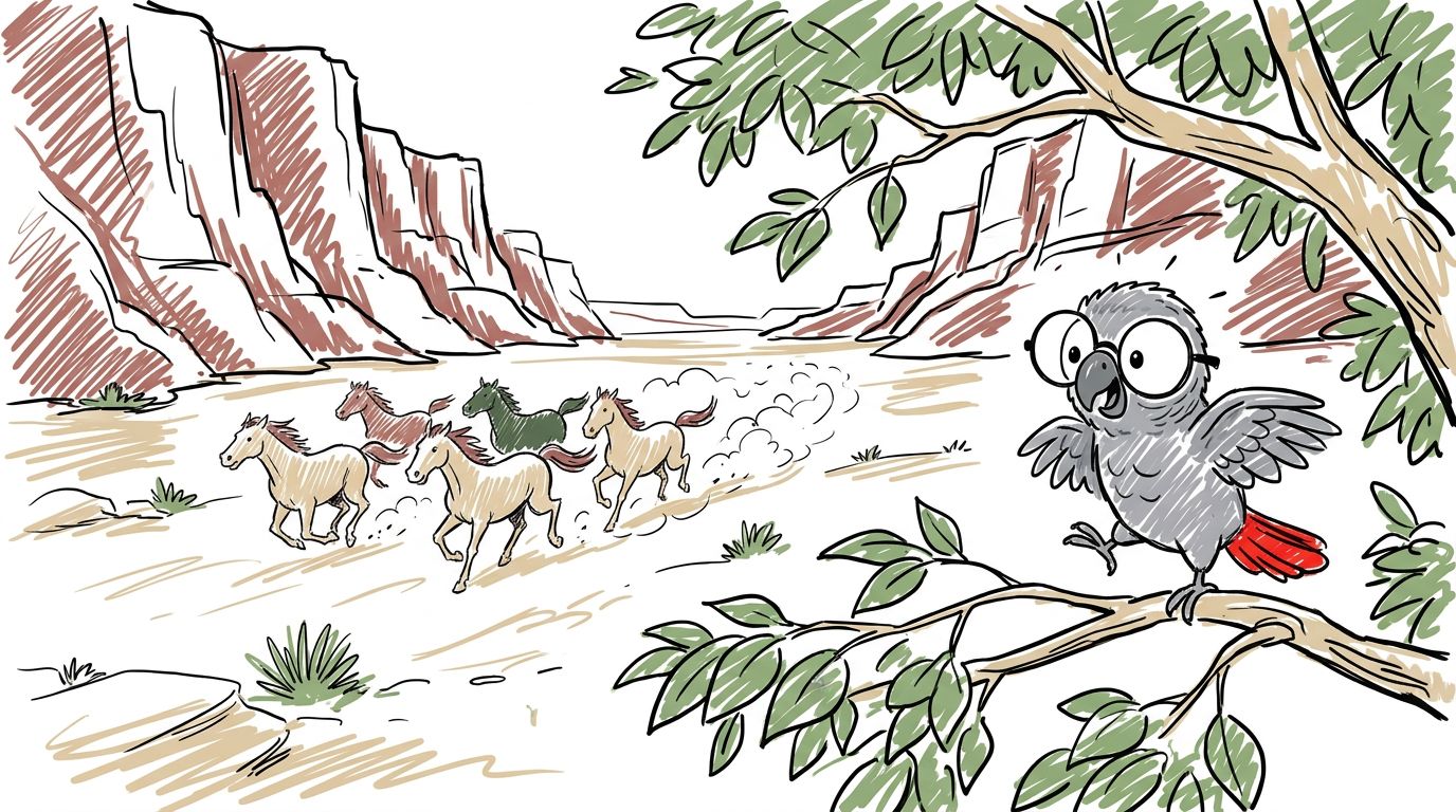 Illustration for Die Pferde der Schlucht