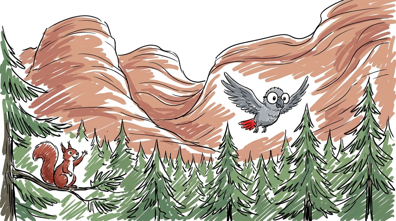 Illustration for De geschilderde dieren van de rode rotsen