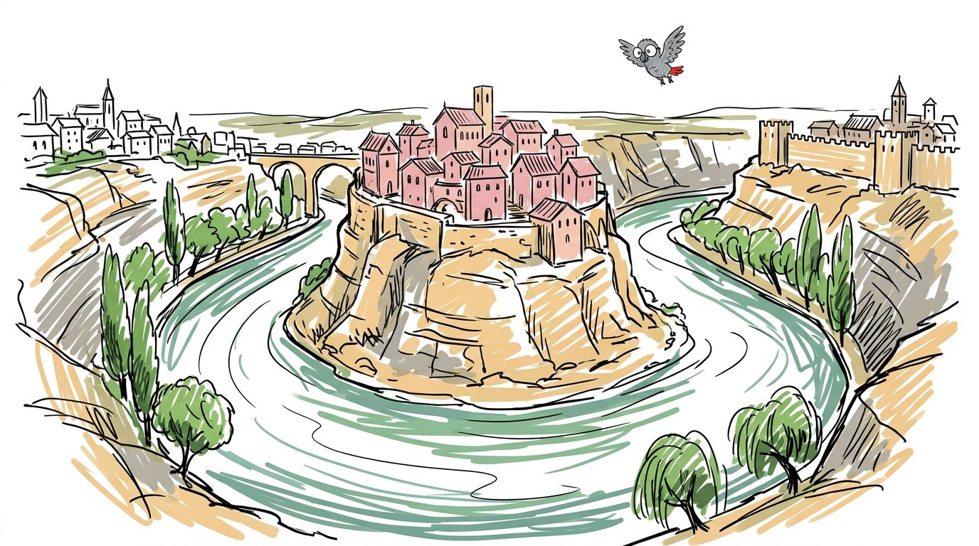 Illustration for La rivière qui entoure la ville