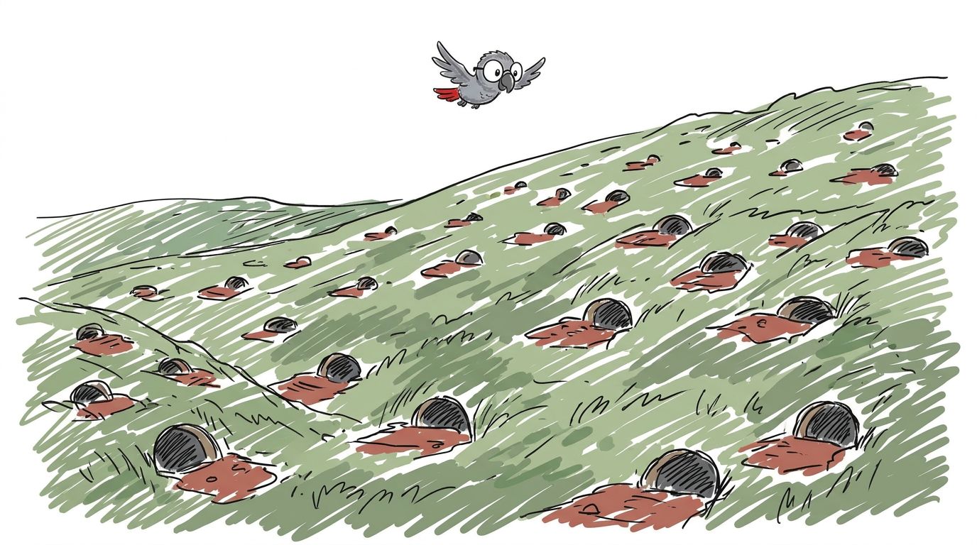 Un cerro lleno de agujeros