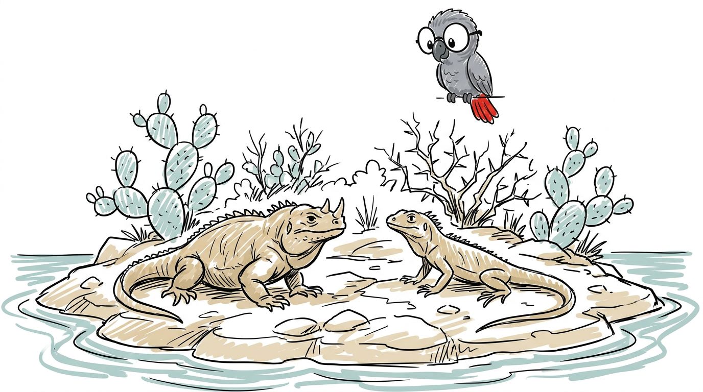 En medio del lago hay una isla baja y desértica llamada Isla Cabritos, y es el único lugar de la Tierra donde convive...