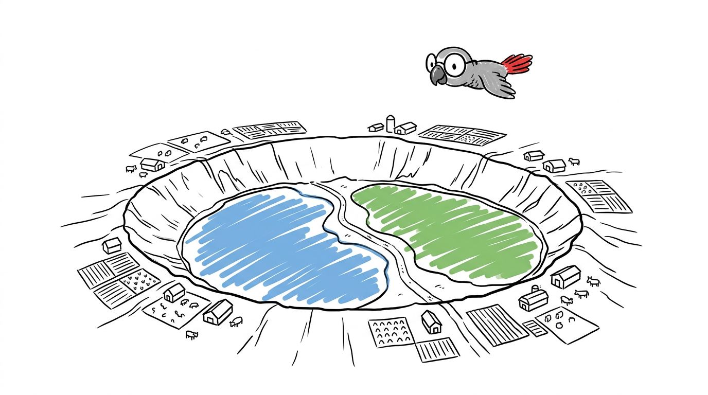 Illustration for One Crater, Two Colors