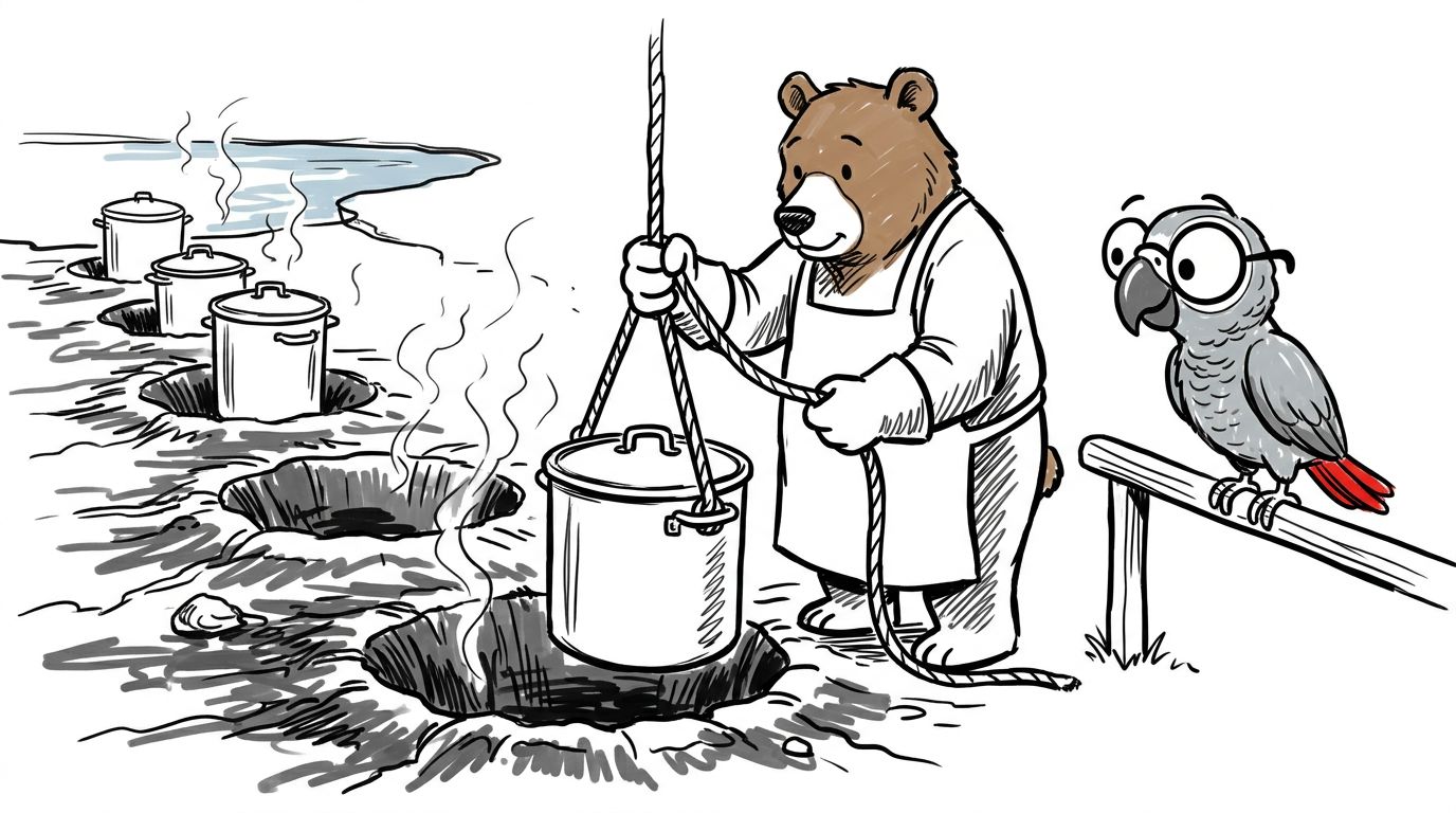 Illustration for Le repas enterré à l'aube