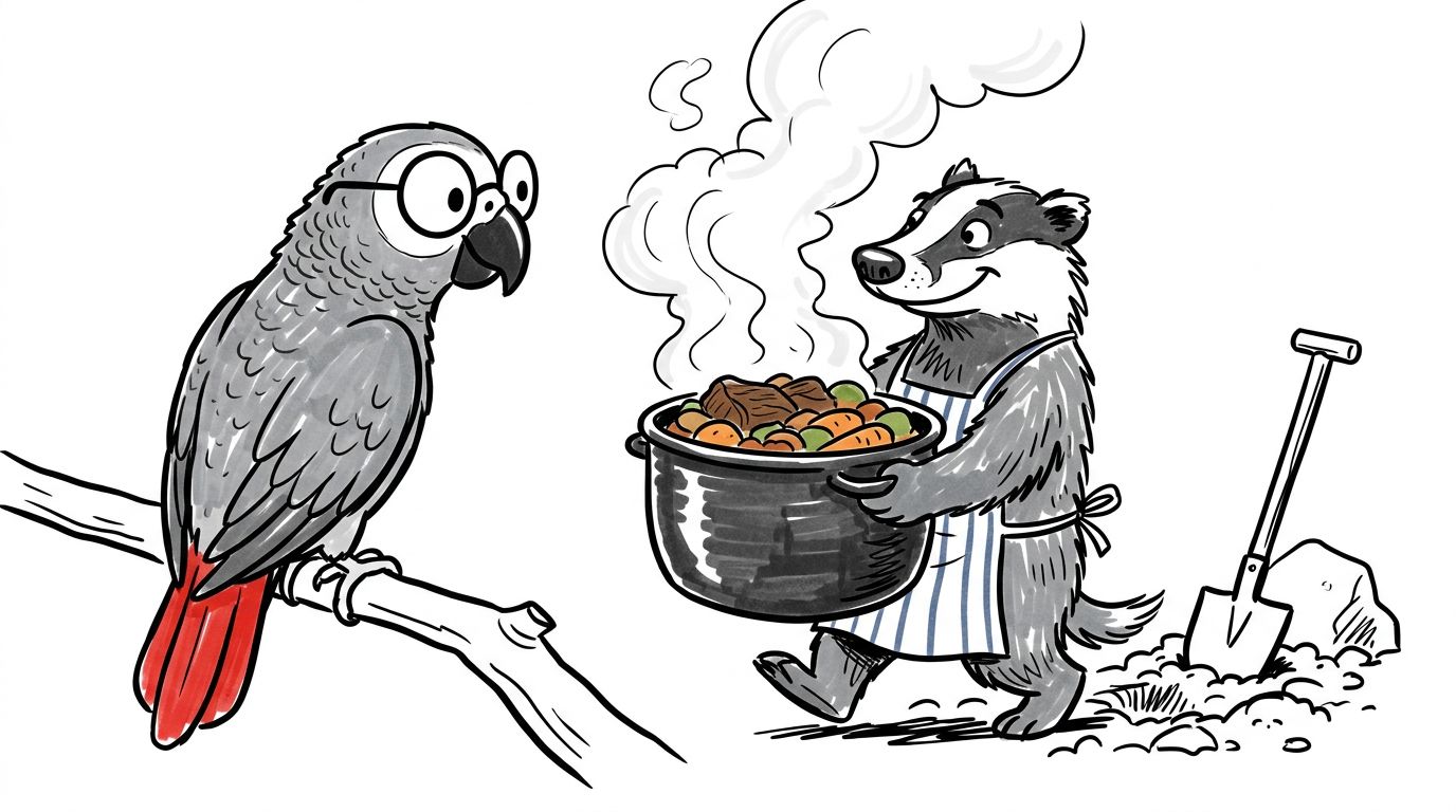 Quand la première marmite remonta, la vapeur en sortit en nuage épais, et l'odeur de viande longuement cuite et de ch...