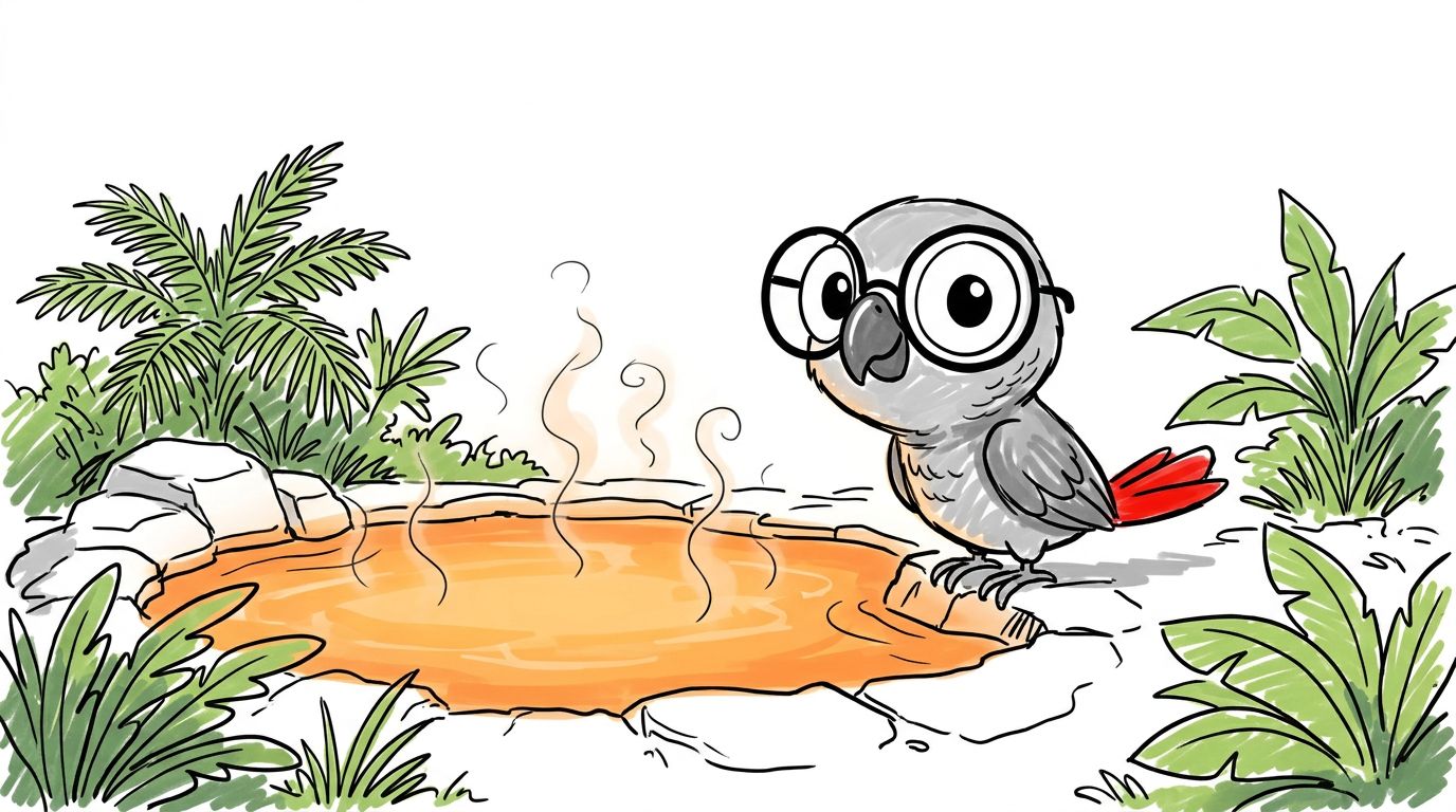 Elle se posa au bord du grand bassin orange et sentit sa tiédeur. Un endroit bâti juste au-dessus d'autant de chaleur...