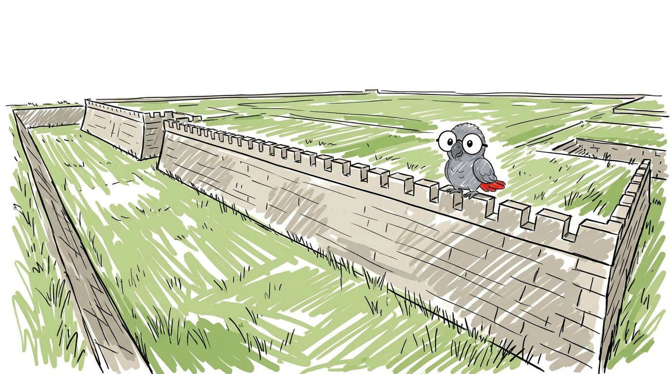 Illustration for Tetti bianchi e lunghe mura