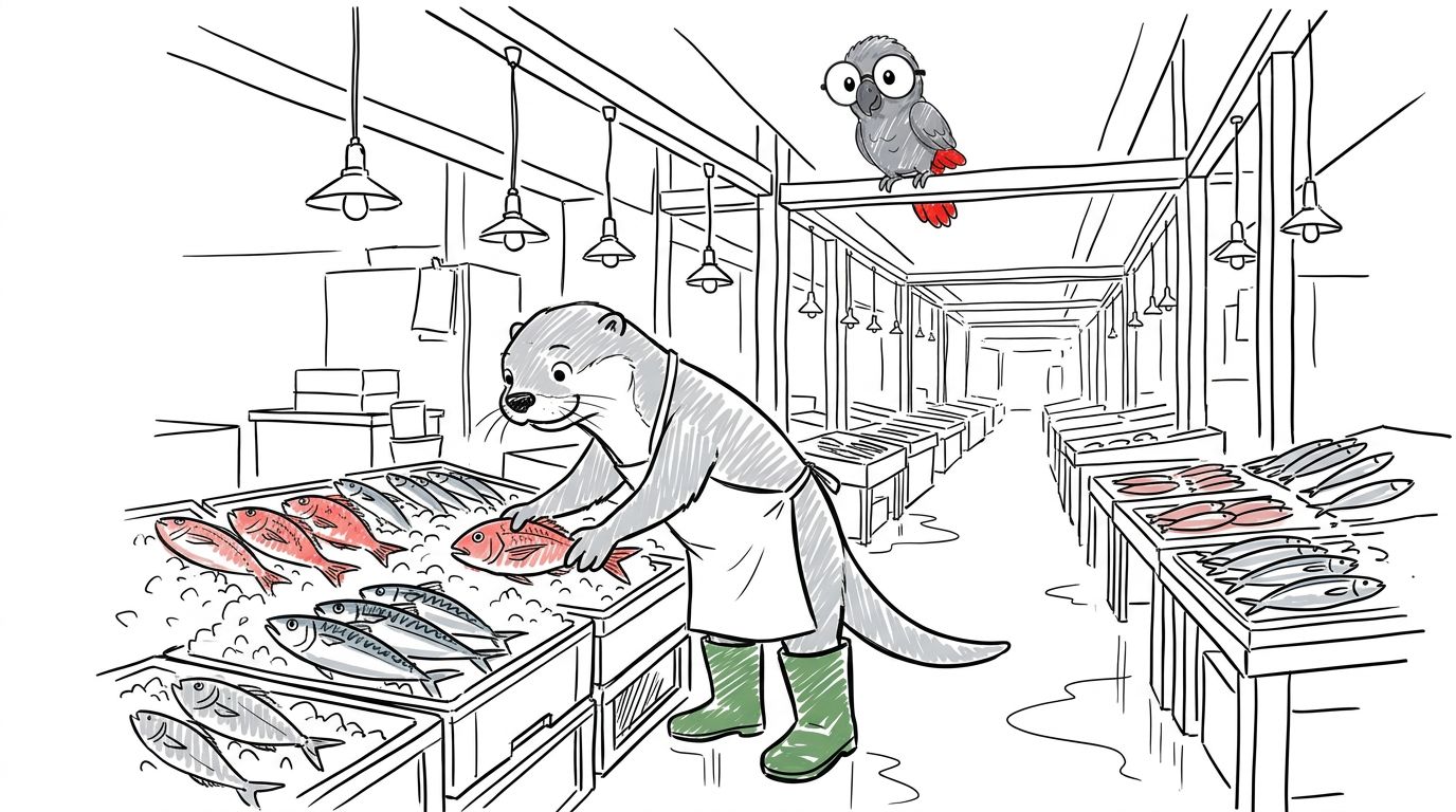 Illustration for 夜明け前の台所