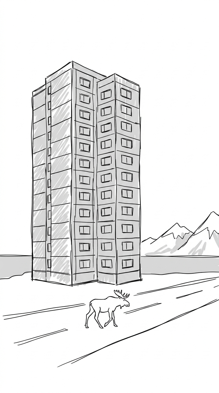 Illustration for The Town That Lives Inside One Building