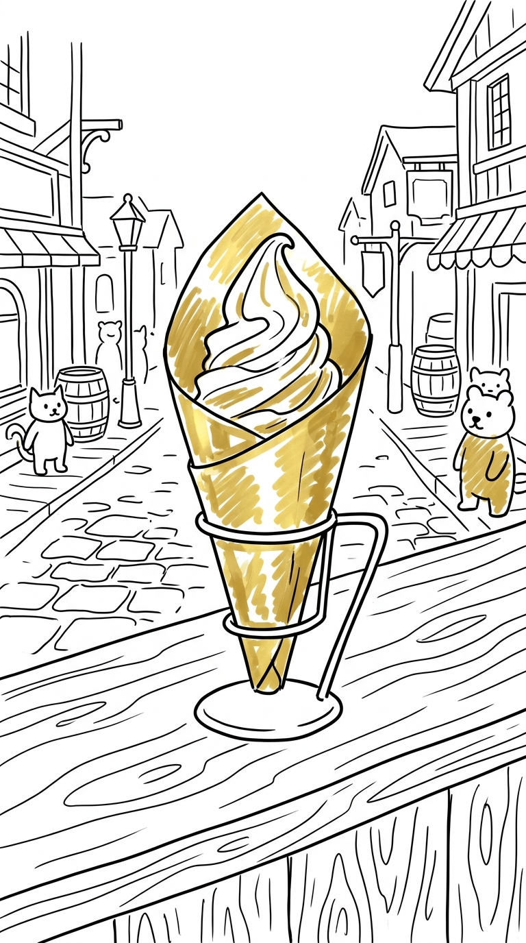 Illustration for The City That Puts Gold On Ice Cream
