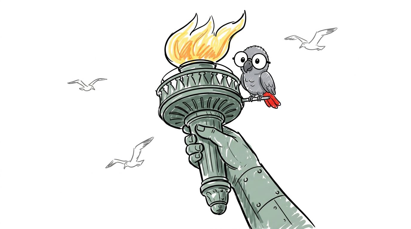 La France a construit la statue et l'a envoyée ici en morceaux. Des ouvriers l'ont assemblée en mille huit cent quatr...