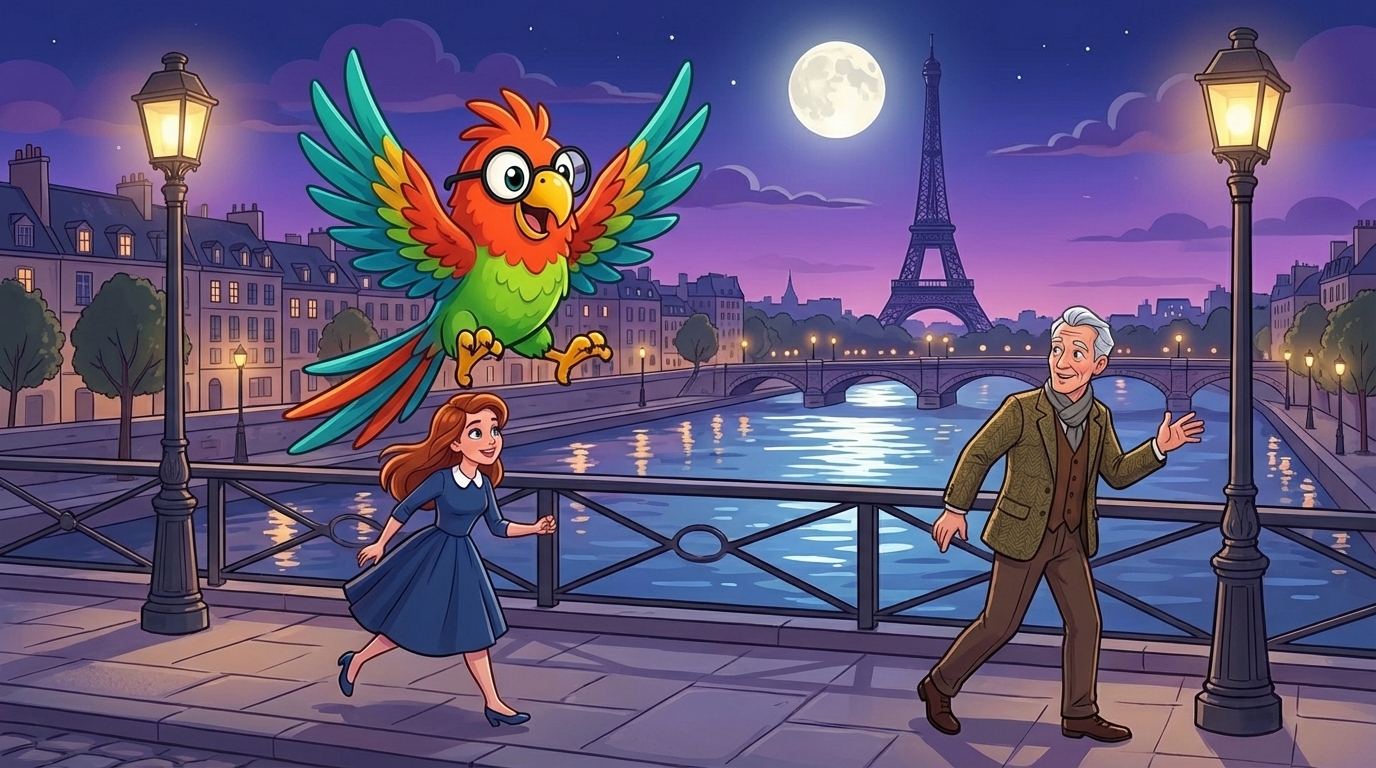 Illustration for Die Verfolgung über die Pont des Arts